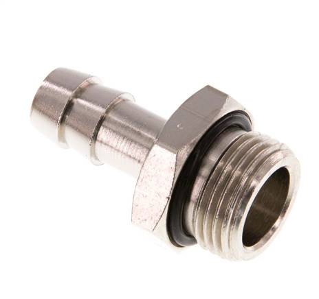 Threaded nozzle with O-ring G 3/8"-9 (3/8")mm, nickel-plated brass