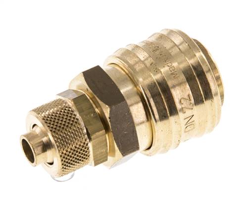 Coupling socket (NW7.2) 10x8mm hose, brass