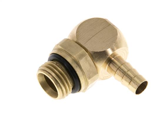 Elbow plug connection, G 1/4"-6mm inside, brass