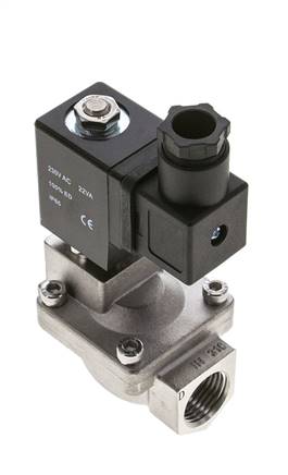 2/2-way solenoid valve G 1/2", normally closed (NC), 12 V DC Eco