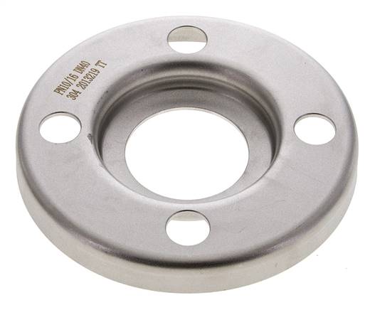 Loose flange DN40-PN10, similar to DIN 2642, 1.4301 pressed