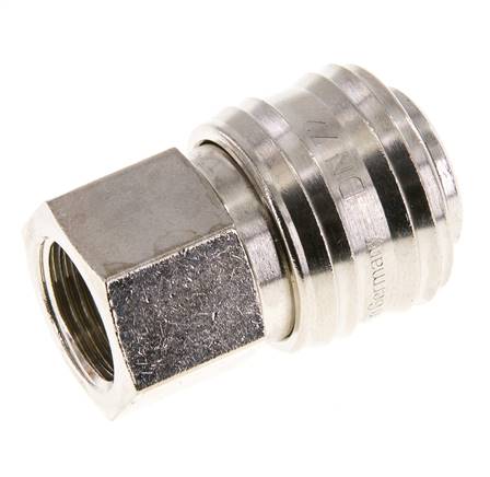 Coupling socket (NW7.2) G 3/8" (IG), nickel-plated brass