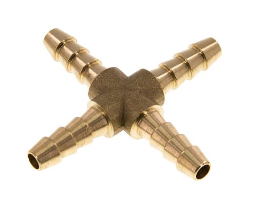 Cross hose connector 6 (1/4")mm, brass