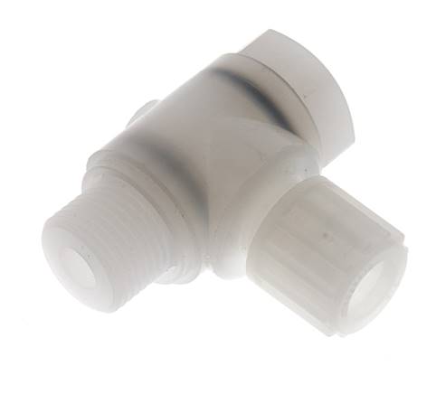 Raccord à vis coudé G 1/2"-12x10mm, PVDF, vis creuse