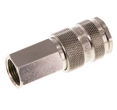 Coupling socket (NW7.2) G 3/8" (IG), hardened steel, nickel-plated / nickel-plated brass