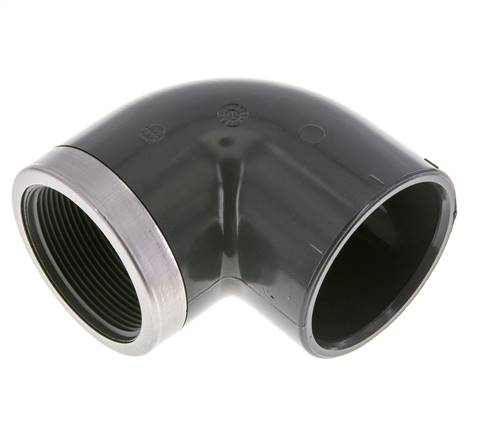 90° adhesive thread angle, PVC-U, 63mmxRp 2" IT