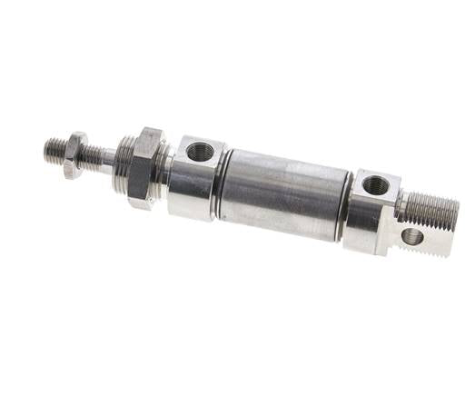 Cylindre ISO 6432, inox, piston 25mm, course 10mm