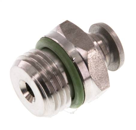 Straight plug connection G 1/4"-4mm, IQS stainless steel