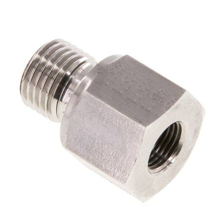 Réducteur hydraulique G 1/4"(AG)-G 1/8"(IG), 1.4571, joint élastomère