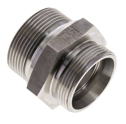 Raccord à bague coupante droite. G 1-1/2"-35 L (M45x2), sans écrou ni bague coupante, 1.4571