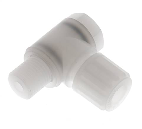 Raccord à vis coudé G 1/4"-8x6mm, PVDF, vis creuse