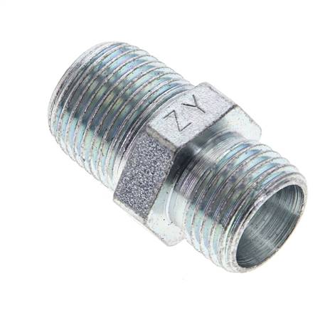 Raccord à bague coupante droite. NPT 3/8"-10 L (M16x1,5), sans écrou ni bague coupante, acier galvanisé