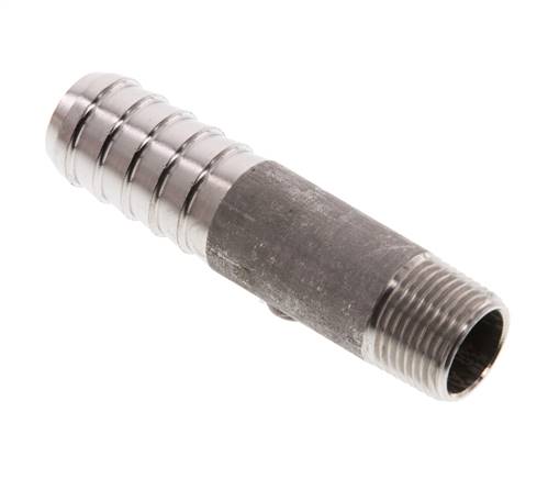 Threaded nozzle without collar R 3/8"-16 (5/8")mm, 1.4571