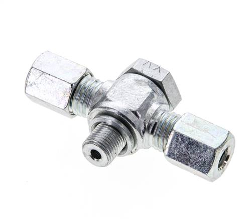 Raccord pivotant en T G 1/8"-6 L (M12x1,5), acier galvanisé