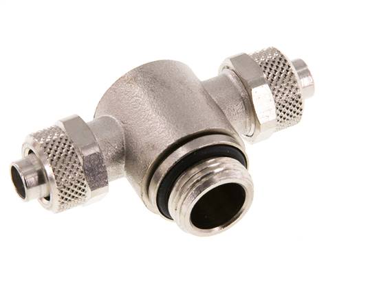 T-screw connection G 3/8"-10x8mm, nickel-plated brass, internal socket.