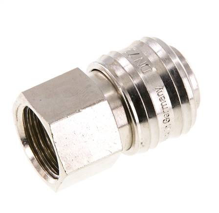 Coupling socket (NW7.2) G 1/2" (IG), nickel-plated brass