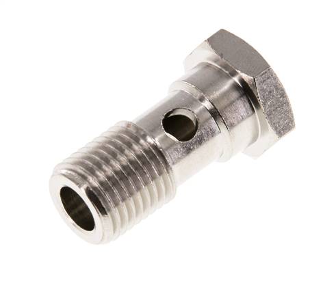 Banjo screw, 1-fold G 1/4"-28mm, nickel-plated brass