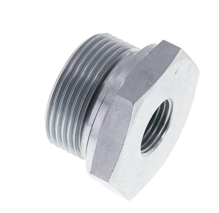 Réducteur hydraulique G 1-1/4"(AG)-G 1/2"(IG), acier galvanisé, joint élastomère