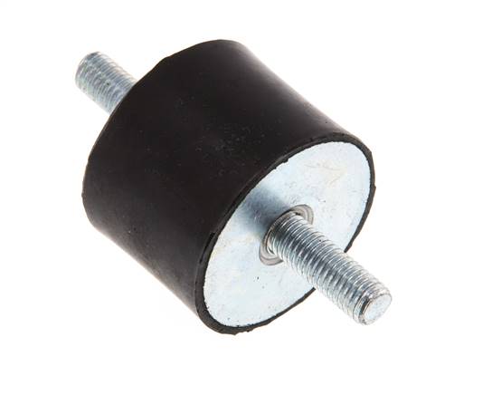 Rubber-metal buffer on both sides with threaded pin M 8