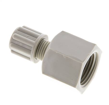 Screw-on fitting G 3/8"-6x4mm, polypropylene