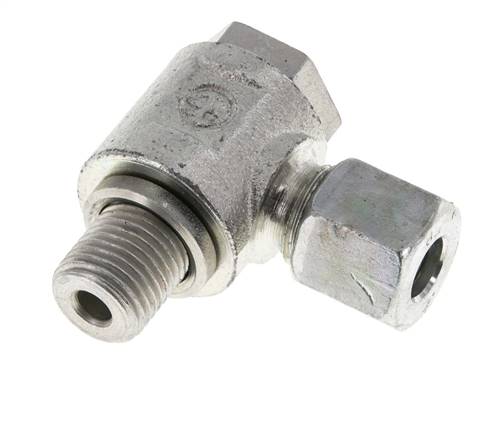 Raccord à vis pivotant coudé G 1/8"-6 L (M12x1,5), acier galvanisé