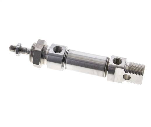 Cylindre ISO 6432, inox, piston 20mm, course 10mm