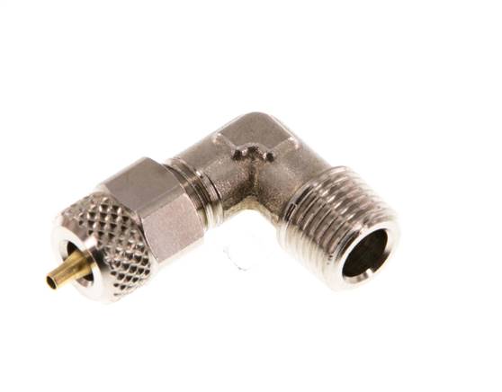 Angle screw connection R 1/8"-4x2mm, nickel-plated brass