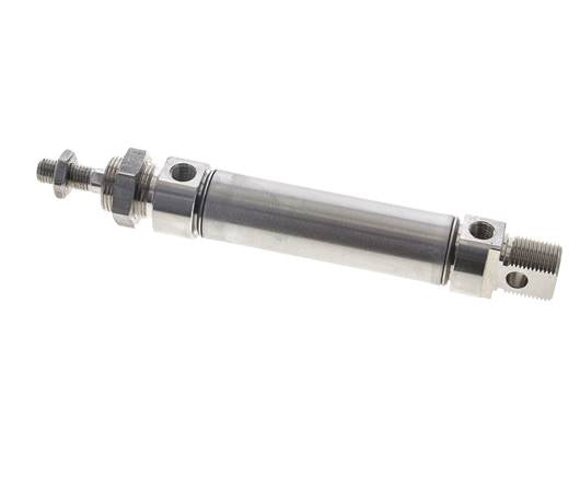 Cylindre ISO 6432, inox, piston 25mm, course 60mm