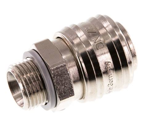 Coupling socket (NW7.2) G 3/8" (AG), nickel-plated brass