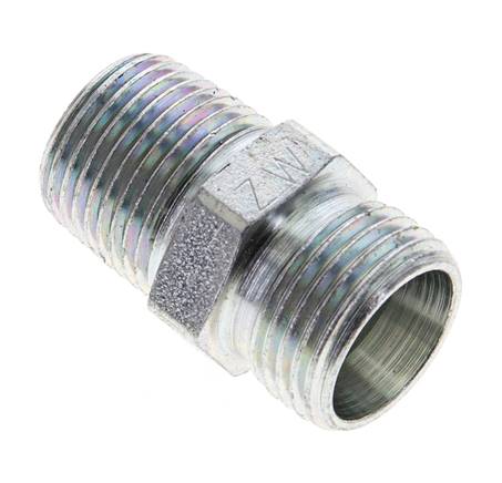 Raccord à bague coupante droite. NPT 3/8"-12 L (M18x1,5), sans écrou ni bague coupante, acier galvanisé