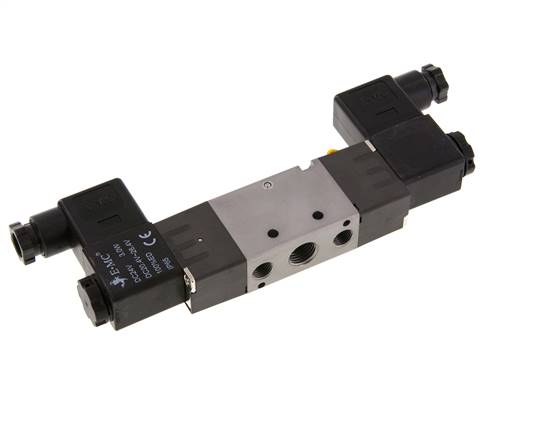 Électrovanne 5/2 voies, G 1/4", vanne à impulsion, 12 V DC