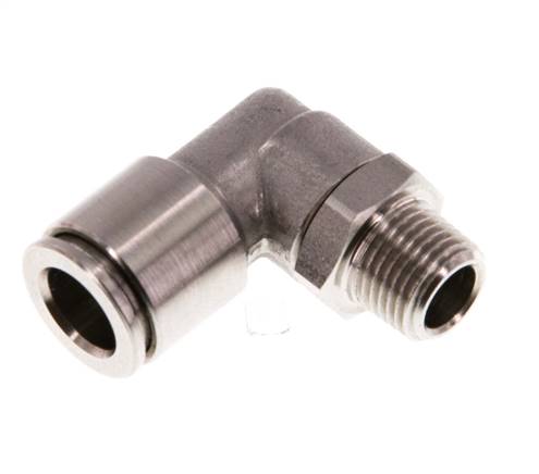 Elbow plug connection, pos. R 1/8"-8mm, IQS stainless steel