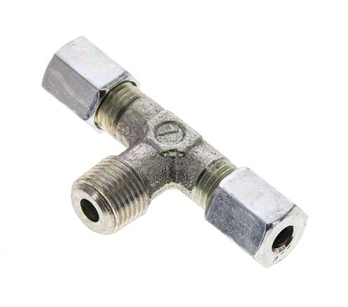 T-cutting ring screw connection R 1/8"-4 LL (M8x1), galvanized steel