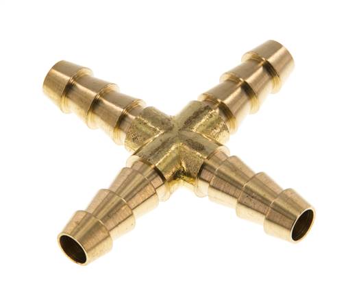 Cross hose connector 8 (5/16")mm, brass