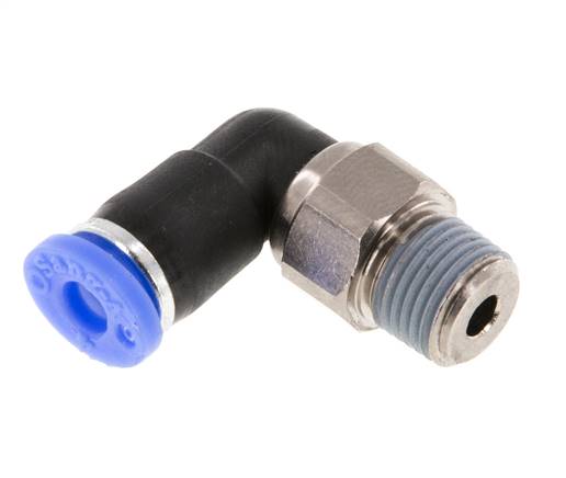 Raccord à vis coudé R 1/8"-4mm, norme IQS