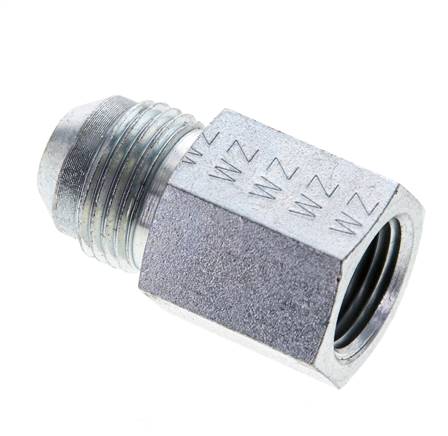 Reducing nipple UNF 3/4"-16(JIC-AG)-NPT 3/8"(IG), galvanized steel