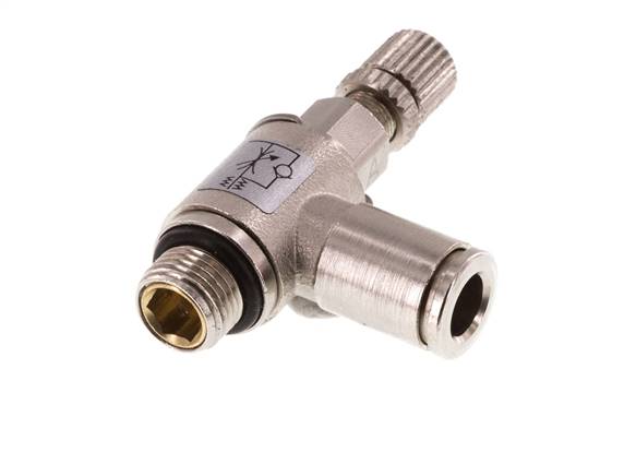 Angle throttle check valve G 1/8"-6mm, supply air regulating