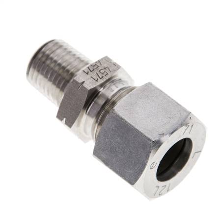 Raccord à bague coupante droite. NPT 1/4"-12 L (M18x1,5), 1.4571