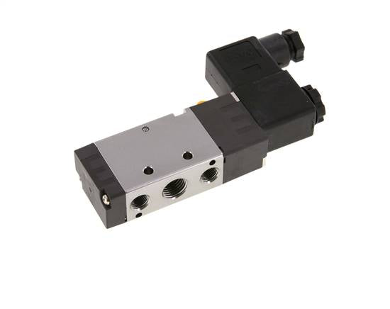 5/2-way solenoid valve, G 1/4", spring return, 12 V DC