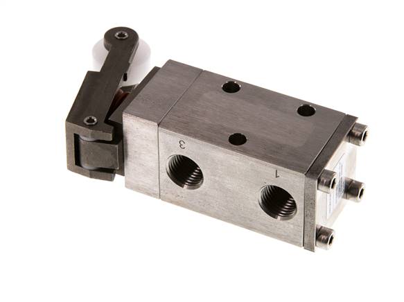 3/2-way (NC/NO) limit switch, G 1/4", roller lever, stainless steel