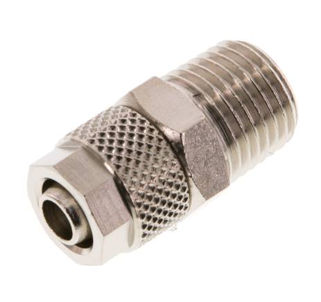 Straight screw connection R 1/4"-8x6mm, nickel-plated brass
