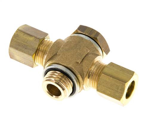 T-compression fitting G 1/4"-8 (M12x1)mm, brass