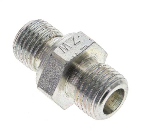 Straight cutting ring fitting. G 1/4"-6 S (M14x1.5), without nut &amp; cutting ring, galvanized steel