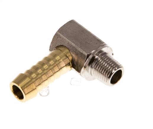 Angle threaded nozzle R 1/8"-9 (3/8")mm, brass