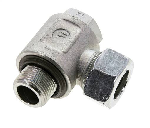 Raccord à vis pivotant coudé G 1/2"-15 L (M22x1,5), acier galvanisé