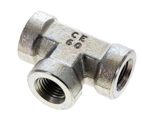 Pièce en T haute pression NPT 1/4" (IG), acier galvanisé