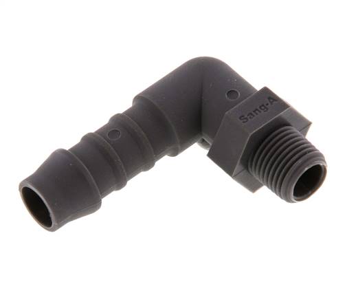 Angle threaded nozzle R 1/8"-9 (3/8")mm, PA 6