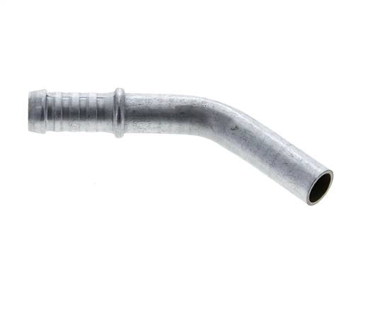 45° hose nipple pipe 15, lock. 14 - 15mm, galvanized steel