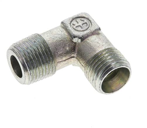 Winkel-Schneidringverschraub. R 3/8"-10 L (M16x1,5), ohne Mutter & Schneidring, Stahl verzinkt