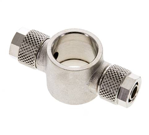Screw connection, T-ring piece G 3/8"-8x6mm, nickel-plated brass